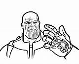 Thanos Gauntlet Endgame Gant Wonder Coloriages Marvel sketch template