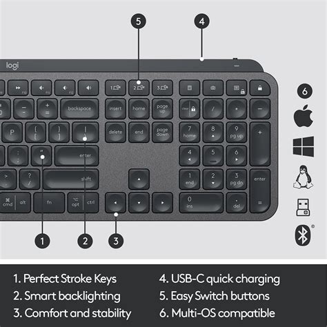 logitech mx keys advanced clavier sans fil retroeclaire bluetooth