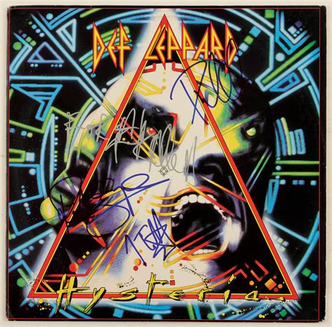 lot detail def leppard signed hysteria album