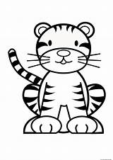 Tiger Coloring Baby Pages Cute Clipart Library Clip Children Drawing Printable sketch template