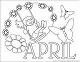 April Coloring Pages Spring Time Flower Sheet Print Printable Getcolorings Color Sheets Collections sketch template