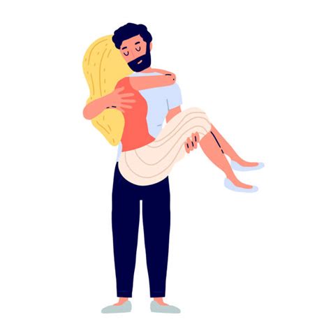 man carrying woman in arms illustrations royalty free vector graphics