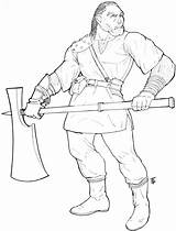Orc Barbarian sketch template