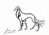 Saluki Sighthound Heap Dianne sketch template