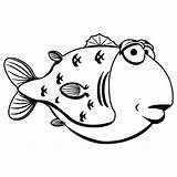 Blowfish Tasty Coloring Sea Pages sketch template