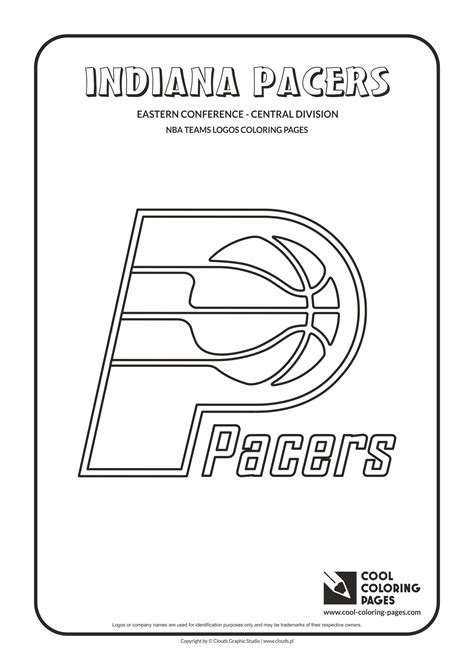 cool coloring pages indiana pacers nba basketball teams logos