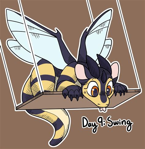 inktober day  bumblebee swing wings  fire amino