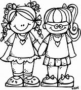 Friends Clipart Melonheadz Coloring Pages Clip School Clothes Child Kids Sheets Cute Melonheadzillustrating Colouring sketch template
