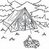 Camping Pages Tent Coloring Sheet Printable Visit Sheets Scouts Family sketch template