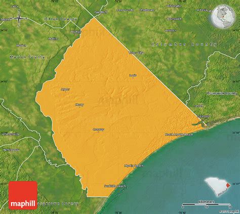 political map  horry county satellite
