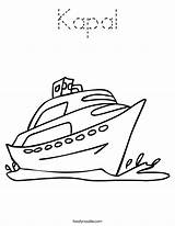 Coloring Boat Kapal Worksheet Barco Pages Boa Ship Print Template Noodle Twisty Raft Train Outline Kids Color Twistynoodle Built California sketch template