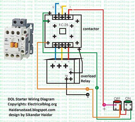 direct  starter wiring diagram electrical  electronic  learning tutorials