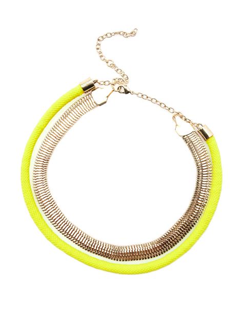 bershka chain yellow thread necklace  spring accessories thread necklace chain