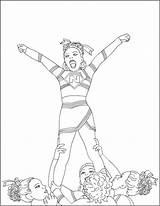 Coloring Cheerleading Pages Cheer Pom Cheerleader Sheets Print Poms Cheerleaders Color Drawing Bratz Barbie Team Printable Kids Megaphone Football Girls sketch template