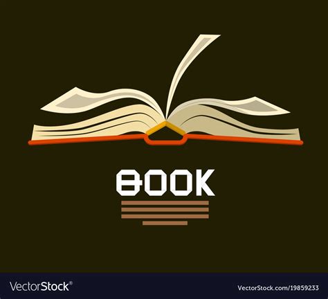 open book logo flat design bookstore symbol vector image