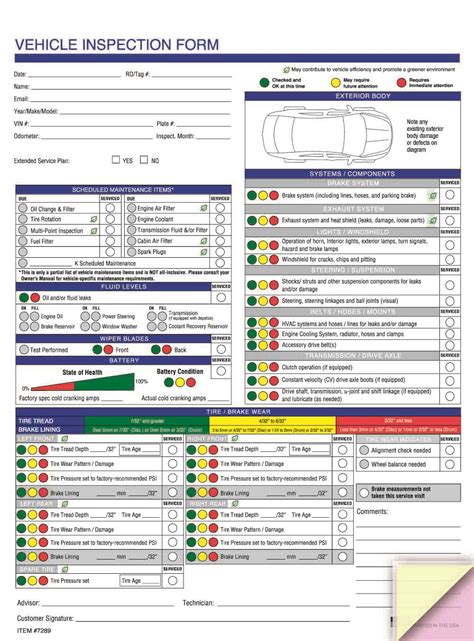 vehicle maintenance forms planner template
