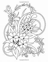 Adults Wisteria Relief sketch template