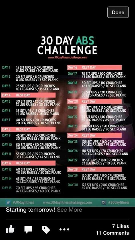 30 Day Challenge 30 Day Ab Workout Ab Workout Challenge 30 Day Fitness