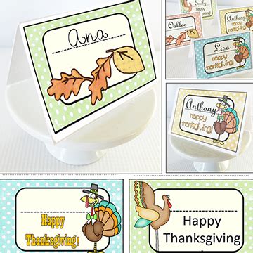 printable thanksgiving  place cards parties  patterns