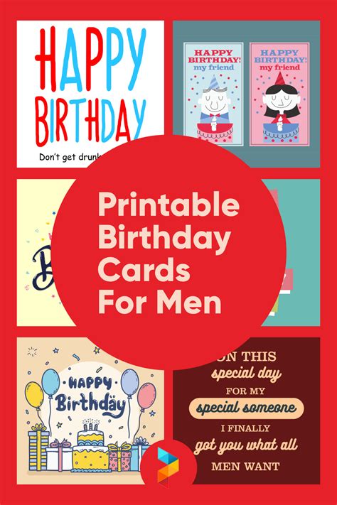 printable birthday cards  men  printable templates