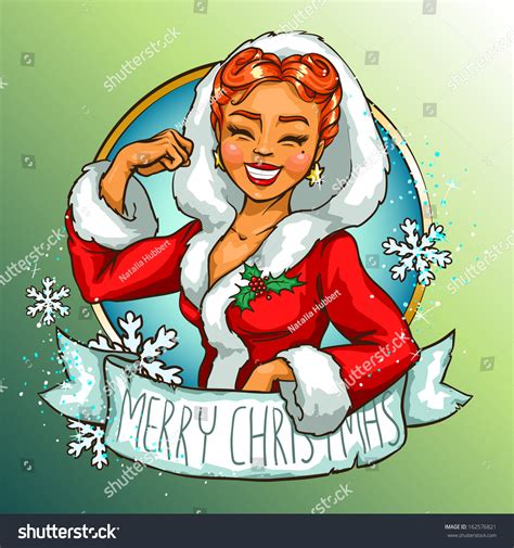 Christmas Pinup Girl Stock Vector 162576821 Shutterstock