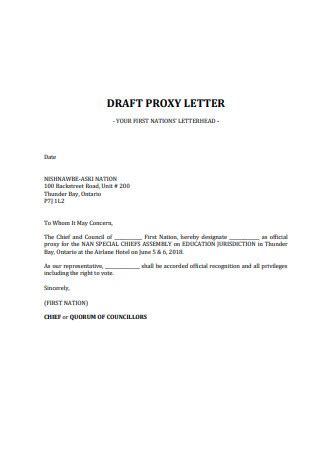 proxy letter template collection letter template collection images
