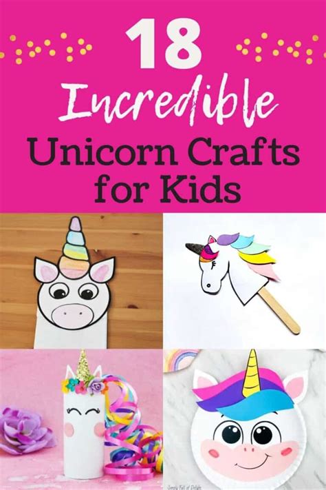 easy diy unicorn crafts  kids  cute simply full  delight