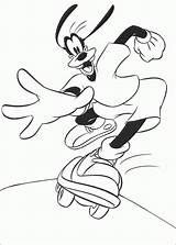 Goofy Coloring Skateboarding Pages Disney Para Print sketch template