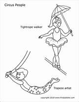 Circus Trapeze Tightrope Acrobat sketch template