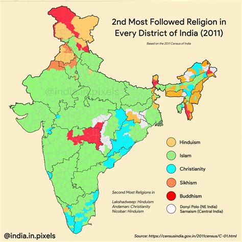 map showing    religion   district  india mapporn