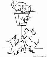 Cat Coloring Pages Printable Cage Dog Animal Stuck Cute Animals Kitty Color Kids Print Kitten Traceable Detailed Two Cats Getcolorings sketch template