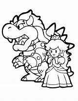 Bowser Coloring Pages Princess Kids sketch template