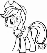 Coloring Applejack Pony Little Library Clipart Drawing sketch template