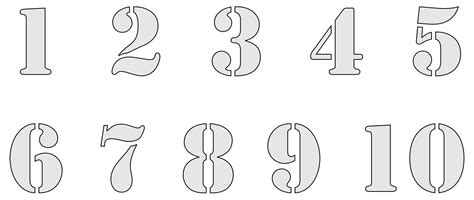 number templates printable
