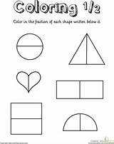 Fraction Fractions Halves sketch template