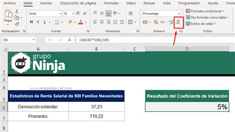 Cómo Calcular El Coeficiente Y La Variación En Excel Ninja Del Excel
