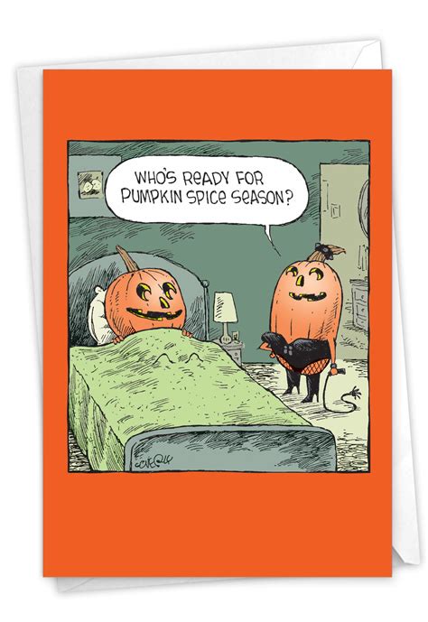 Funny Men S Halloween Card With Envelope Naughty Pumpkins Adult