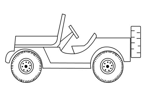 transportation coloring pages coloring pages  print jeep drawing