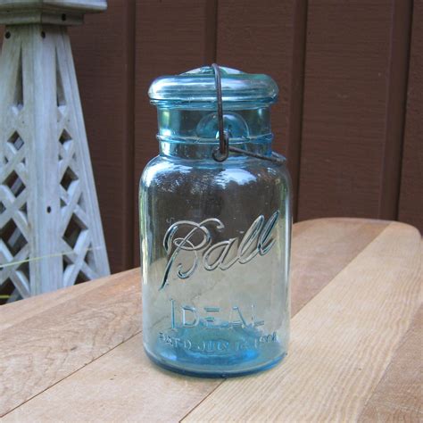 blue quart size ball ideal canning jar july 14 1908