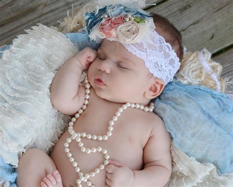 month  vintage headband photo shoot cute baby girl newborn  baby pictures baby