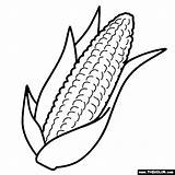 Corn Cob Coloring Vegetables Pages sketch template