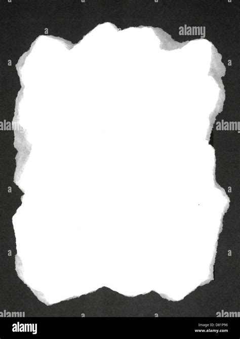 frame  black ripped paper cut    white background stock photo
