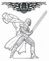 Vador Dark Coloriage Sabre Imprimer Colorier Vader Darth Cyborg sketch template