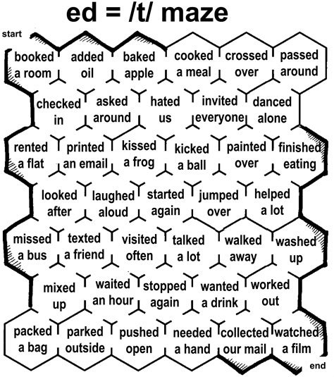maze game   pronunciation  ed endings   top left