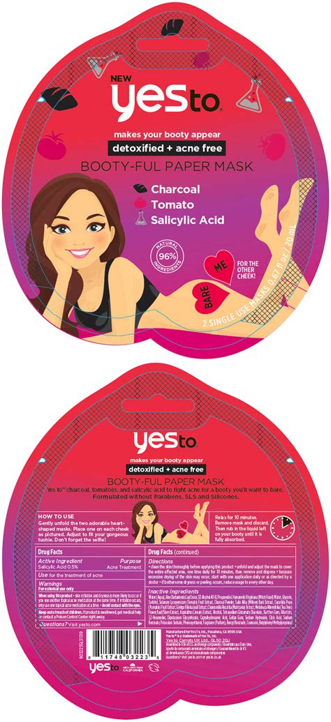 Yes To® Booty Ful Paper Mask Detoxified Acne Free