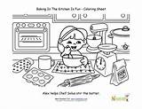 Coloring Kids Pages Cooking Colouring Baking Sheet Chef Sheets Kitchen Kid Fun Colorear Para Worksheets Niños Los Printables Children Cakes sketch template