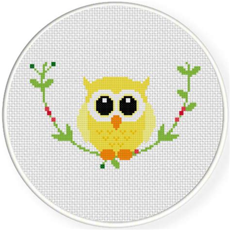 decorative owl cross stitch pattern daily cross stitch