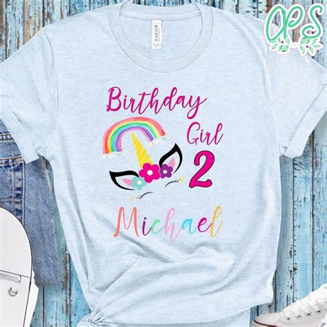 rainbow unicorn birthday png file template custompartyshirts studio