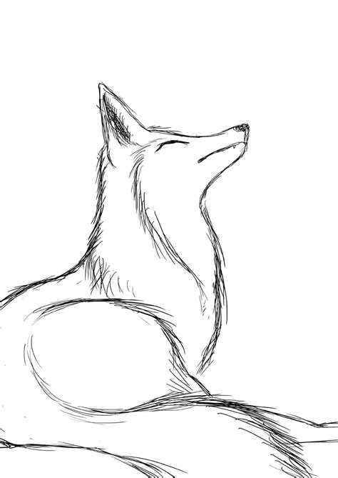 fox outline drawing  getdrawings