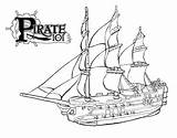 Pirate Ship Coloring Pages Galleon Bateau Coloriage Drawing Imprimer Kids Sailing Line Marleybone Clipart Boat Clipper Pirate101 Dessin Sunken Colorier sketch template